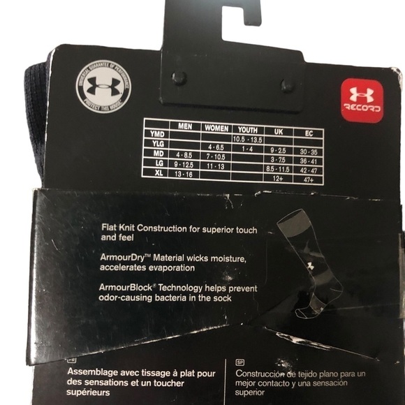 Mens Under Armour SoccerTeam Over-The-Calf Socks Black Sz M 1 Pair NWT Athletic - Picture 5 of 5